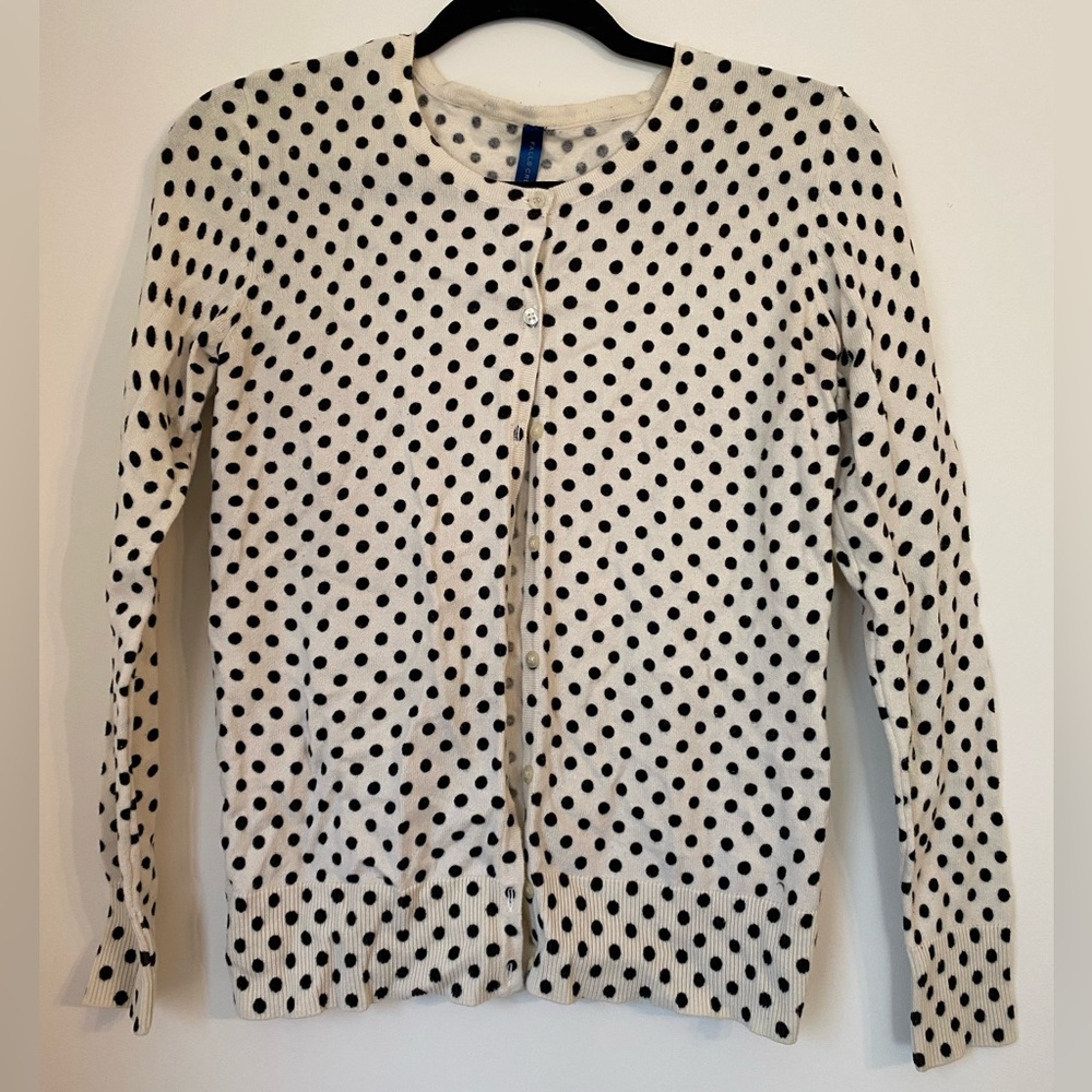 Falls Creek Womens Polka Dot Cardigan, Size S